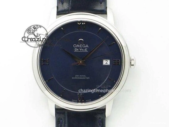 0105 TopPick De Ville Prestige Ladies 32.7mm SS MKF 1:1 Best Edition Blue Dial Diamonds Markers on SS Bracelet MIYOTA 7972